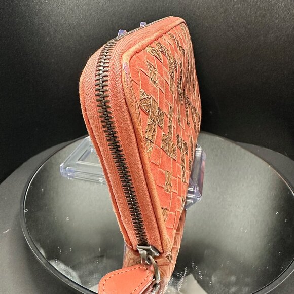 Bottega Veneta Intrecciato Snake Skin Zip Around Wallet - EUC - Picture 5 of 9